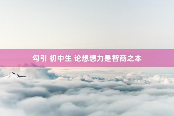 勾引 初中生 论想想力是智商之本