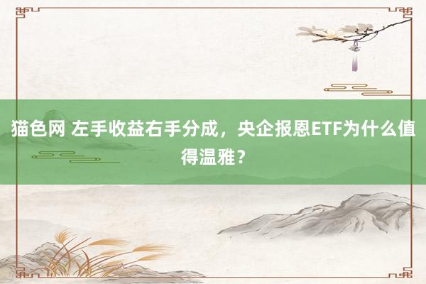 猫色网 左手收益右手分成，央企报恩ETF为什么值得温雅？