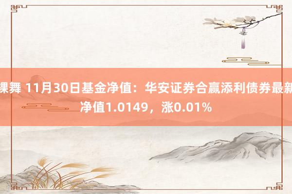 裸舞 11月30日基金净值：华安证券合赢添利债券最新净值1.0149，涨0.01%