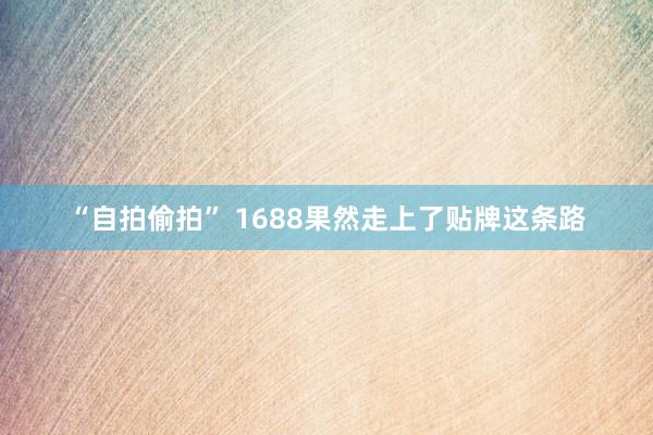 “自拍偷拍” 1688果然走上了贴牌这条路