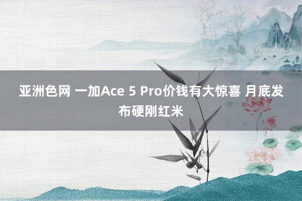 亚洲色网 一加Ace 5 Pro价钱有大惊喜 月底发布硬刚红米