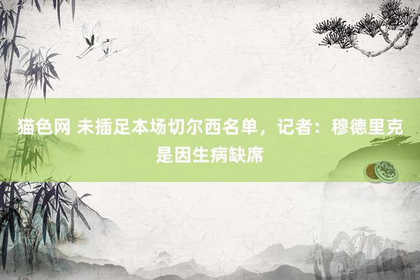 猫色网 未插足本场切尔西名单，记者：穆德里克是因生病缺席