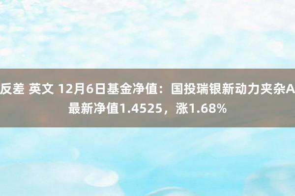 反差 英文 12月6日基金净值：国投瑞银新动力夹杂A最新净值1.4525，涨1.68%