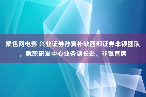 聚色网电影 兴业证券孙寅补缺西部证券非银团队，就职研发中心业务副长处、非银首席