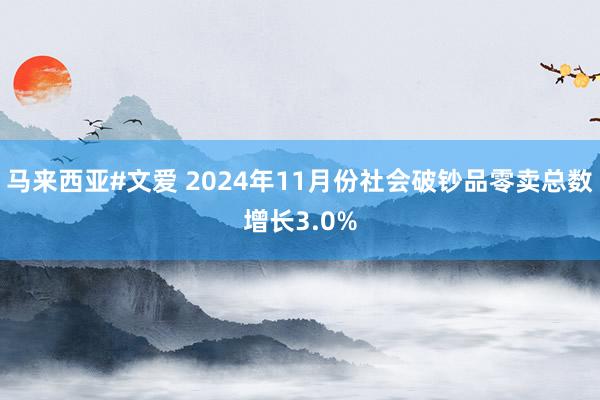 马来西亚#文爱 2024年11月份社会破钞品零卖总数增长3.0%