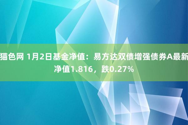 猫色网 1月2日基金净值：易方达双债增强债券A最新净值1.816，跌0.27%