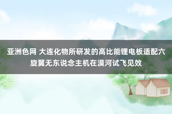 亚洲色网 大连化物所研发的高比能锂电板适配六旋翼无东说念主机在漠河试飞见效