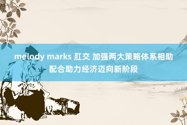 melody marks 肛交 加强两大策略体系相助配合助力经济迈向新阶段