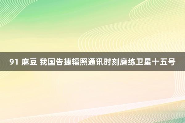 91 麻豆 我国告捷辐照通讯时刻磨练卫星十五号