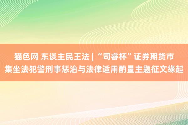 猫色网 东谈主民王法 | “司睿杯”证券期货市集坐法犯警刑事惩治与法律适用酌量主题征文缘起